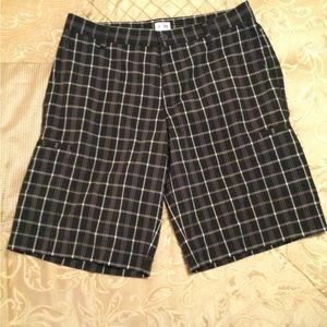 Adidas men’s shorts black and white pinstripes size 32